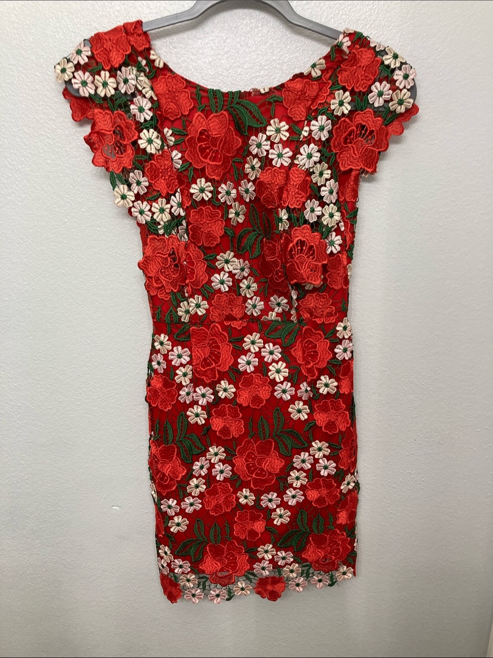 Topshop Red Floral Mini Dress